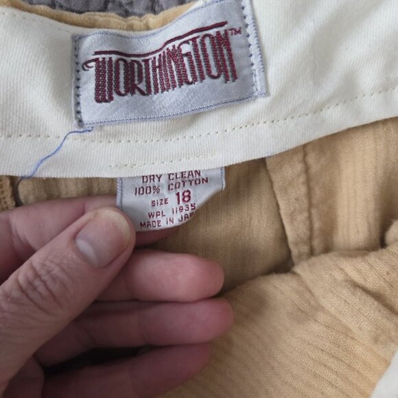 Vtg 70s 80s Large Corduroy Pencil Midi Skirt Camel Retro Fall Academia Preppy - Picture 4 of 7